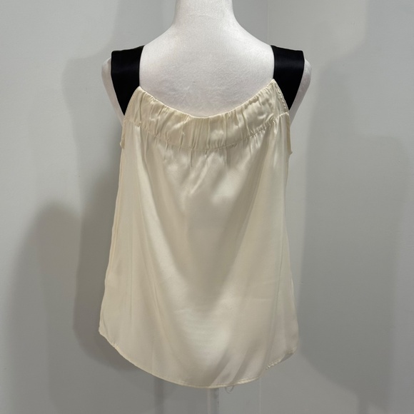 RSVP By Talbots Silk Sleeveless Top with Bow Ivory/Black Size Medium Petite - Picture 4 of 13